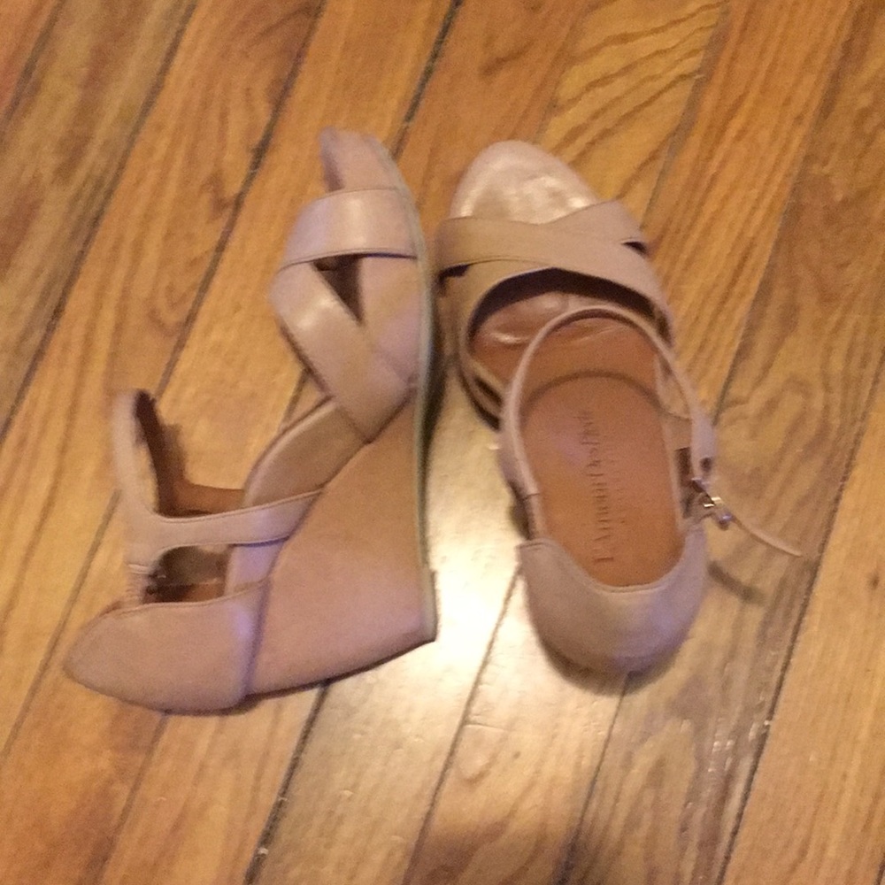 Nude wedge heels